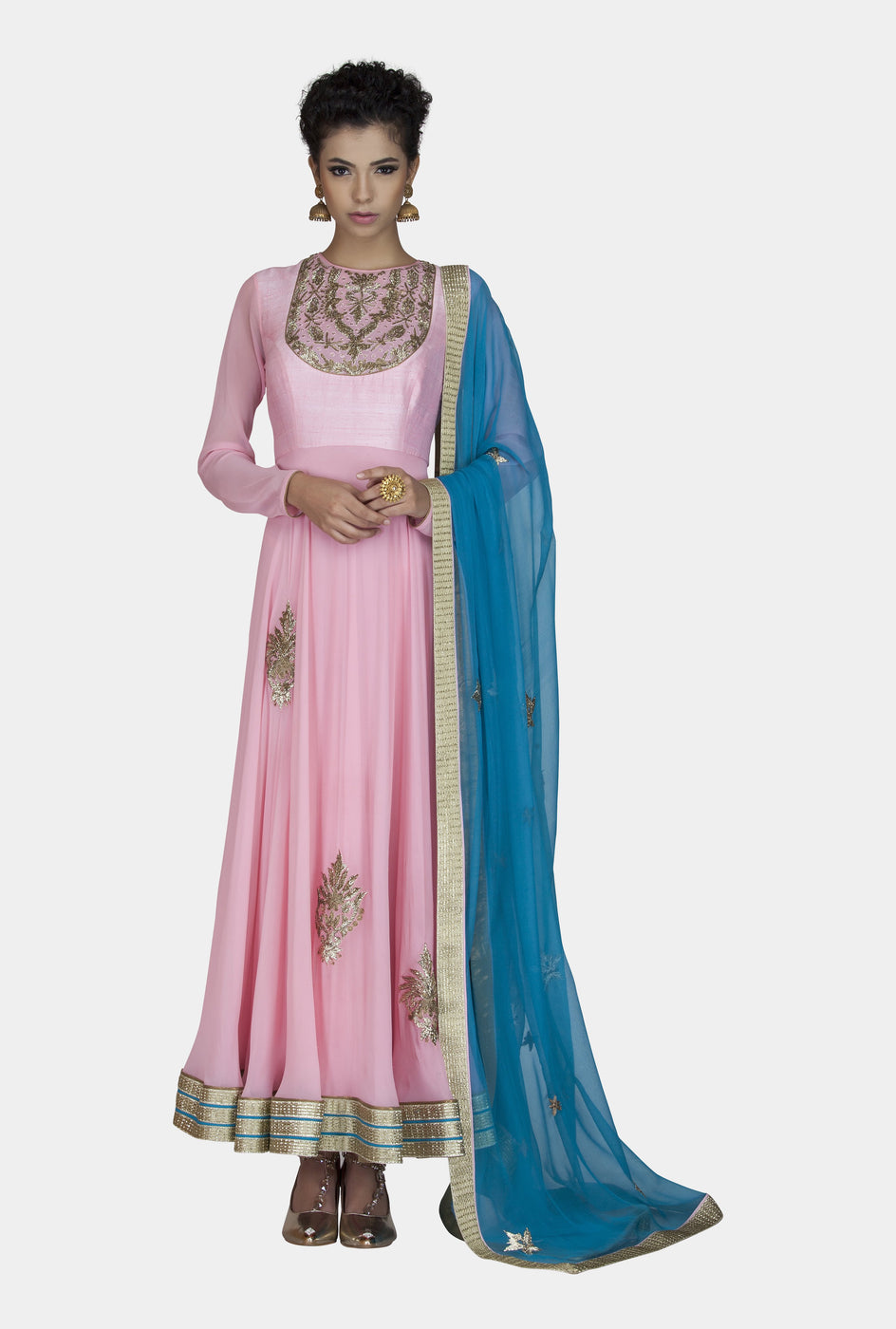 Archana pink anarkali set - knv-dash