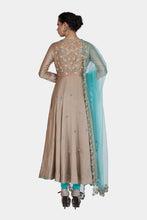 Apurva blue and beige anarkali - knv-dash