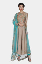 Apurva blue and beige anarkali - knv-dash