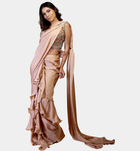 Akhila nude frilled corset sari - knv-dash