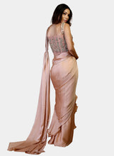 Akhila nude frilled corset sari - knv-dash