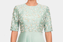 Agrani seafoam leaf motif anarkali set - knv-dash