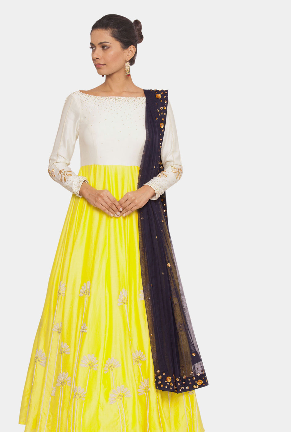 Aditi embroidered boatneck anarkali set - knv-dash