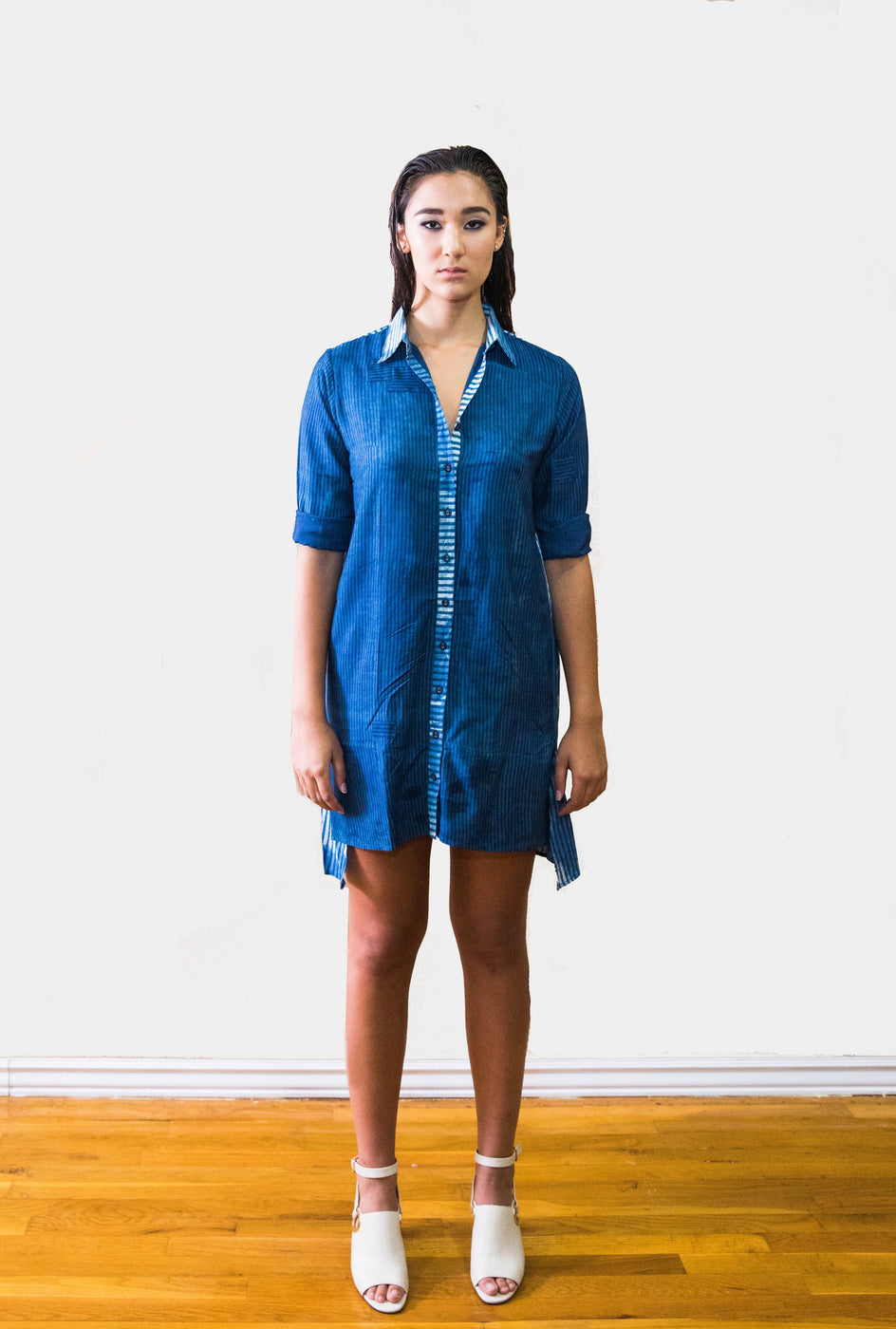 Aaral blue striped tunic dress - knv-dash