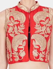 Aperie red and gold embroidered lehenga - knv-dash