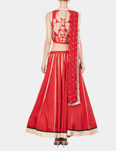 Aperie red and gold embroidered lehenga - knv-dash