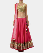 Aparna pink gold sequined lehenga set - knv-dash