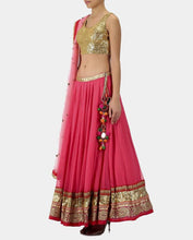 Aparna pink gold sequined lehenga set - knv-dash