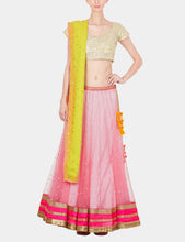 Apeksha pink and gold sequined lehenga set - knv-dash