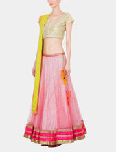 Apeksha pink and gold sequined lehenga set - knv-dash