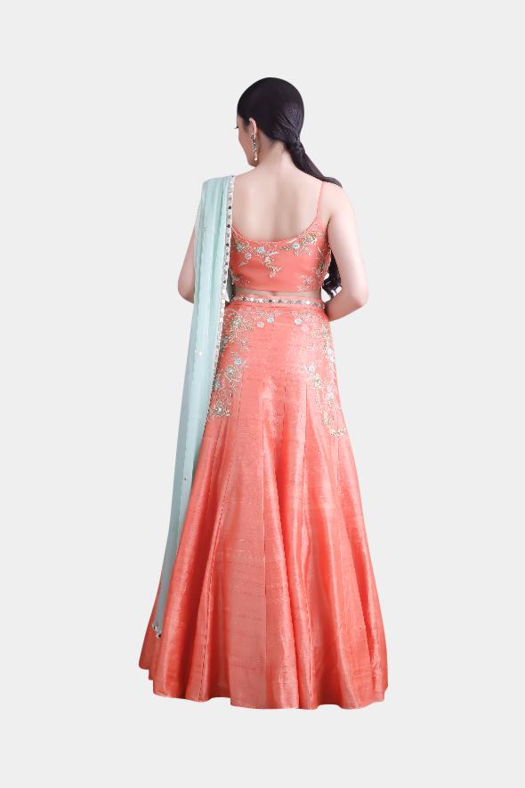 Ardra tangerine lehenga set - knv-dash