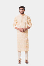 Advaith tan kurta with dori embroidery - knv-dash