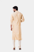 Advaith tan kurta with dori embroidery - knv-dash