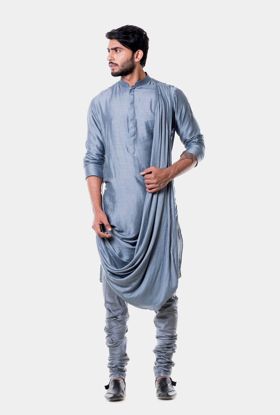 Abdulnew grey kurta set - knv-dash