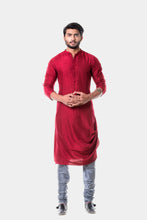 Abeer dark red kurta with grey churidar - knv-dash