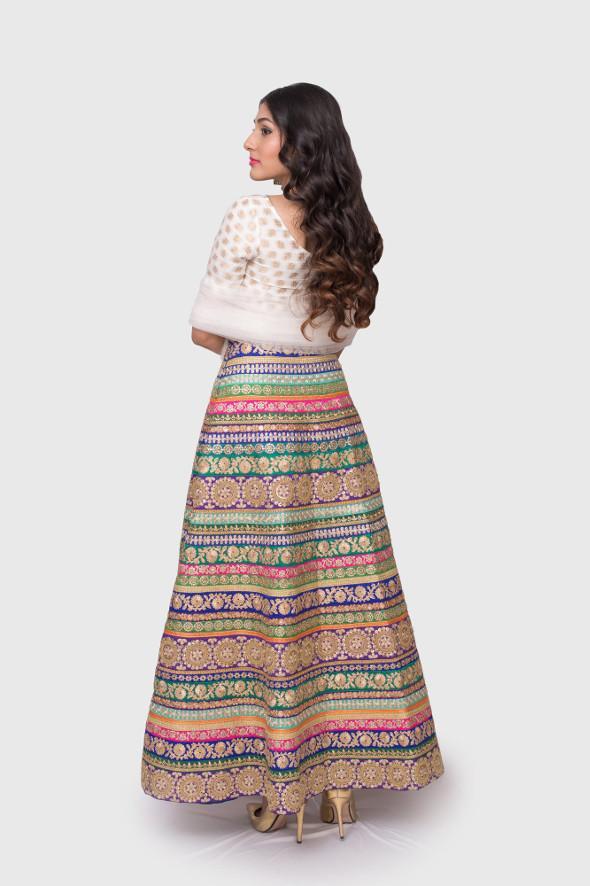 Aashi multi-colored embroidered lehenga set - knv-dash