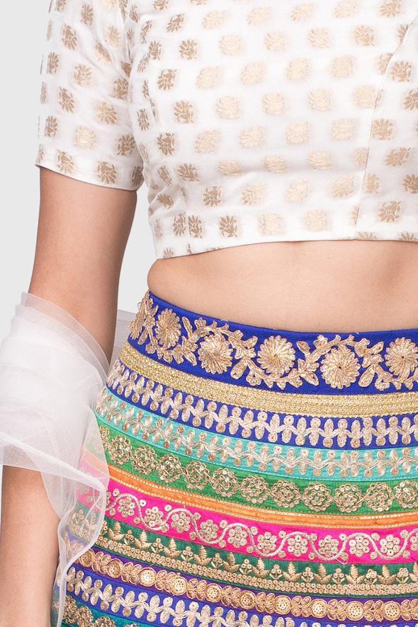 Aashi multi-colored embroidered lehenga set - knv-dash