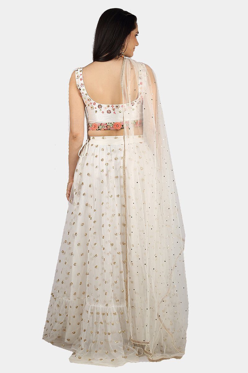 Anaya white and gold lehenga set - knv-dash