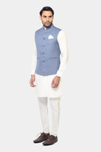Aarush light blue bundi and white kurta - knv-dash