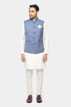 Aarush light blue bundi and white kurta - knv-dash