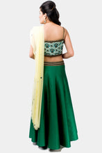 Amira emerald green embroidered lehenga set - knv-dash
