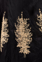 Aavani black and gold embroidered gown - knv-dash