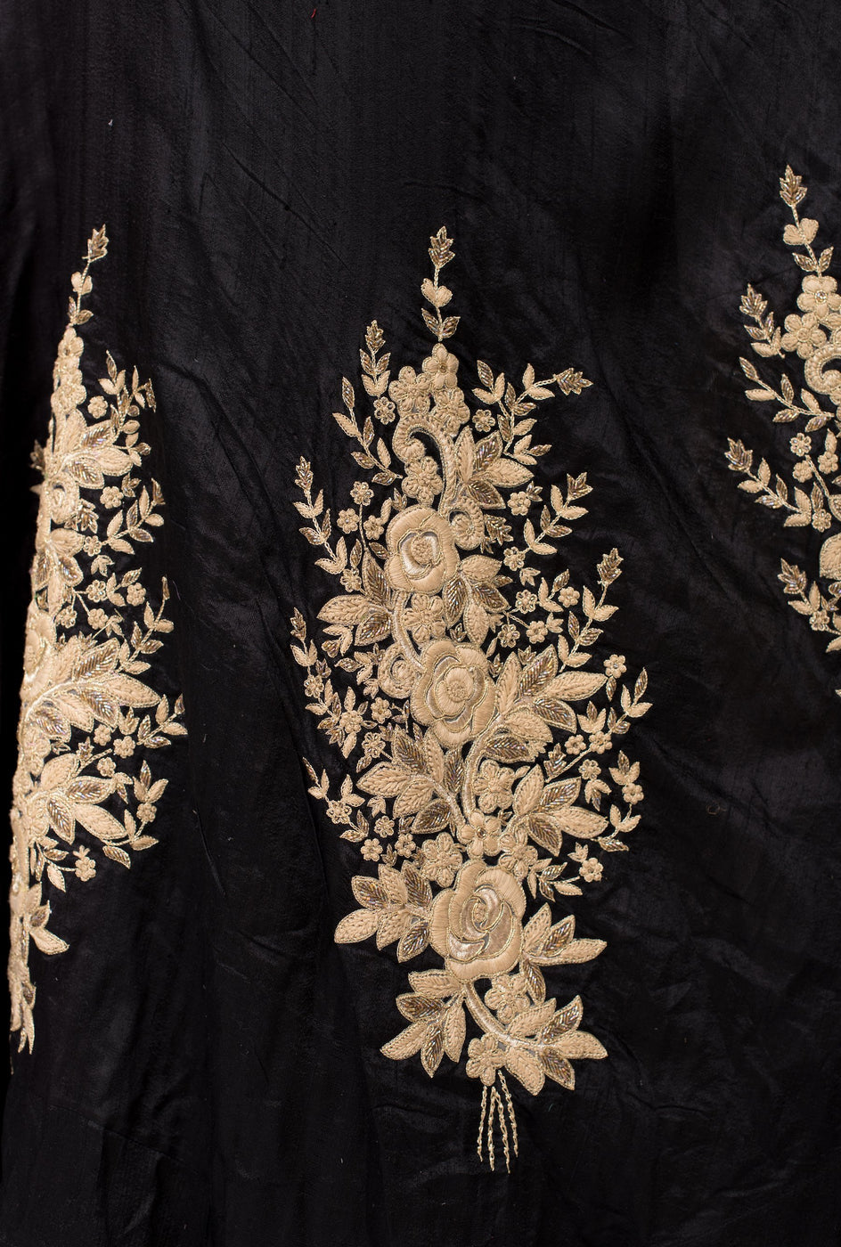 Aavani black and gold embroidered gown - knv-dash